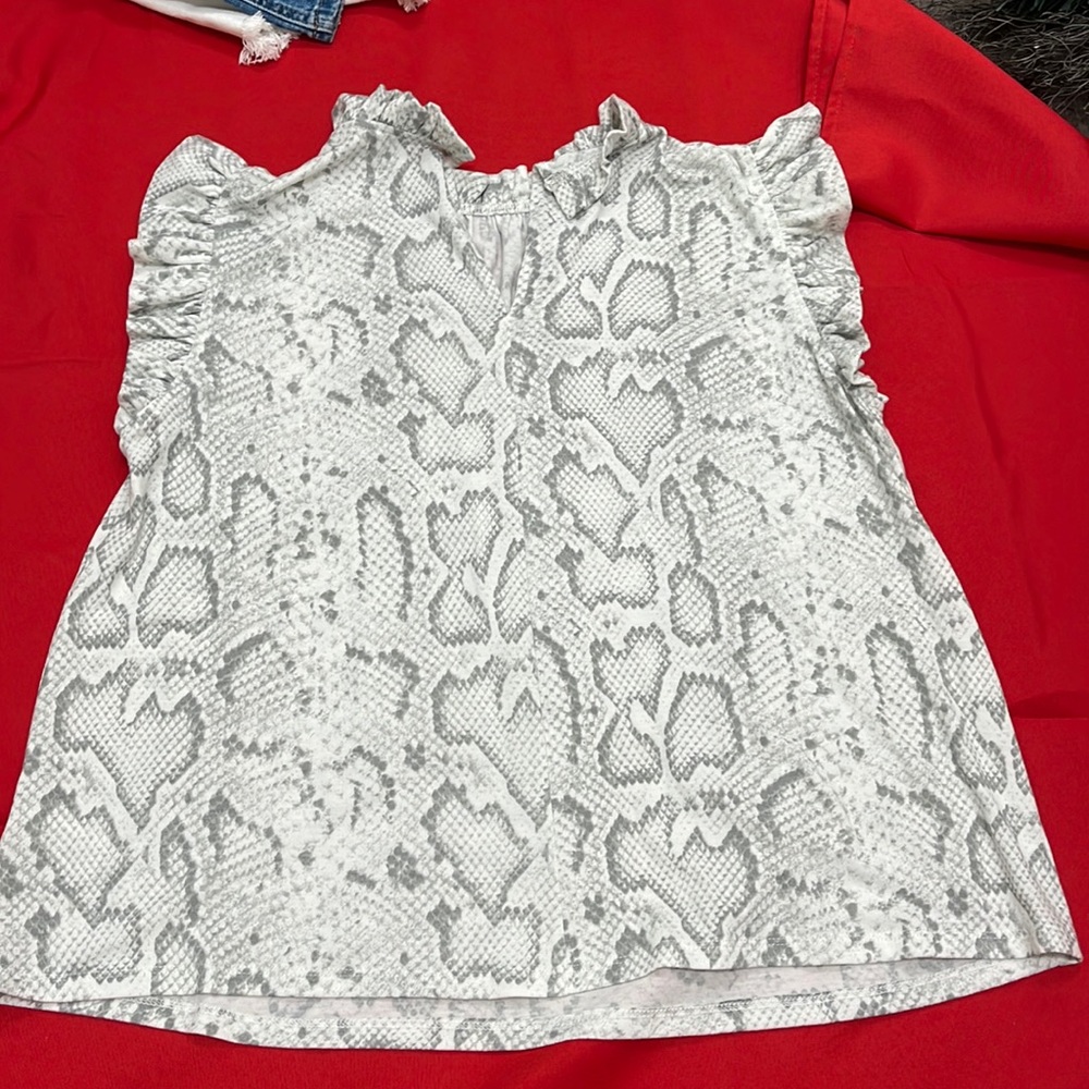 White and grey KARLIE Top